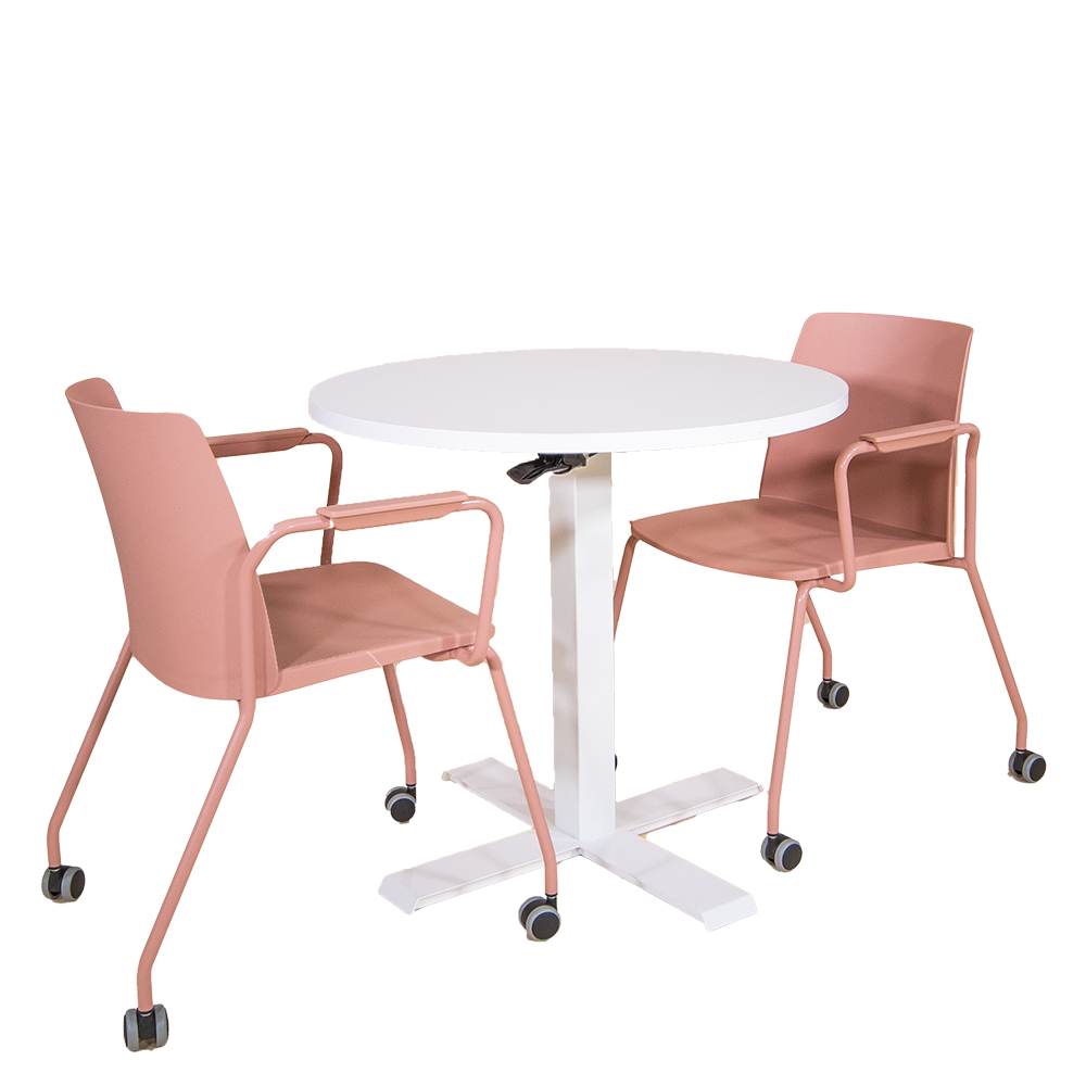 Toimistokalusteet, One R kaasujousipöytä ja muut pienet sähköpöydät myy Oulun Yrityskalusto Oy.