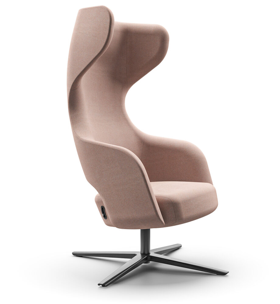 Aulakalusteet, Sandie korkeaselkänojainen nojatuoli ja muut lounge tuolit myy Oulun Yrityskalusto Oy.