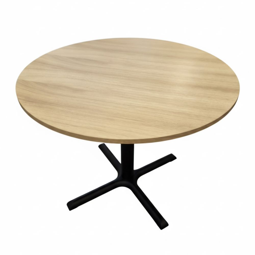 Tasapainottuva musta pöydänjalka ravintola-, kahvila- ja neuvottelutilojen pöytiin, korkeus 72 cm.